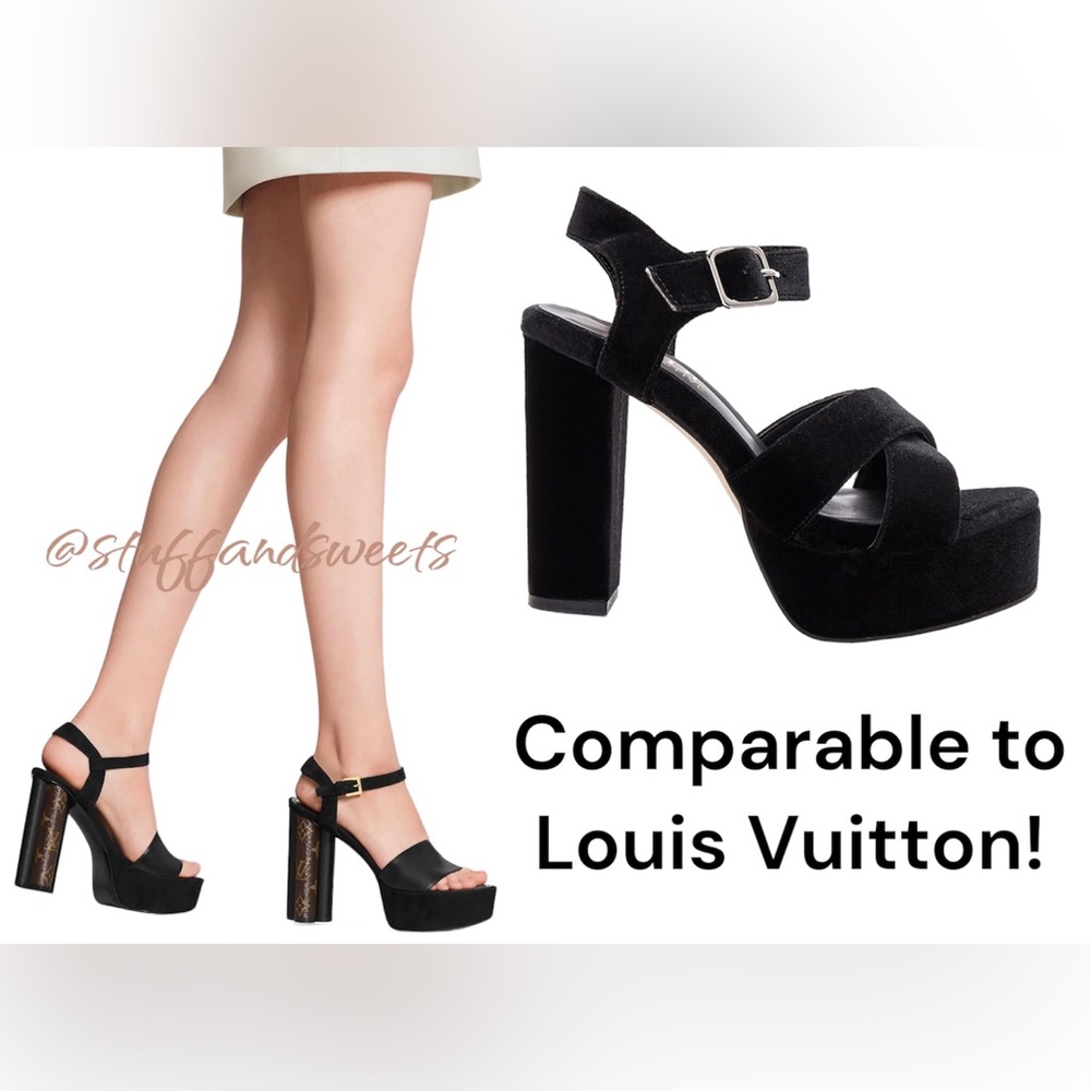 The Mode Collective Velvet Strappy Block Heel Podium
Sandal Platform Heels 7